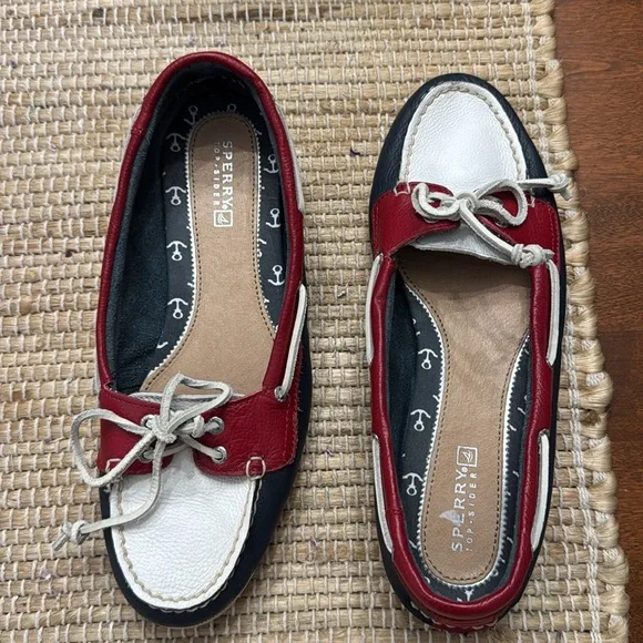 Sperry Top-Sider Red, white and blue Flats Nautical Loafers - Picture 5 of 11